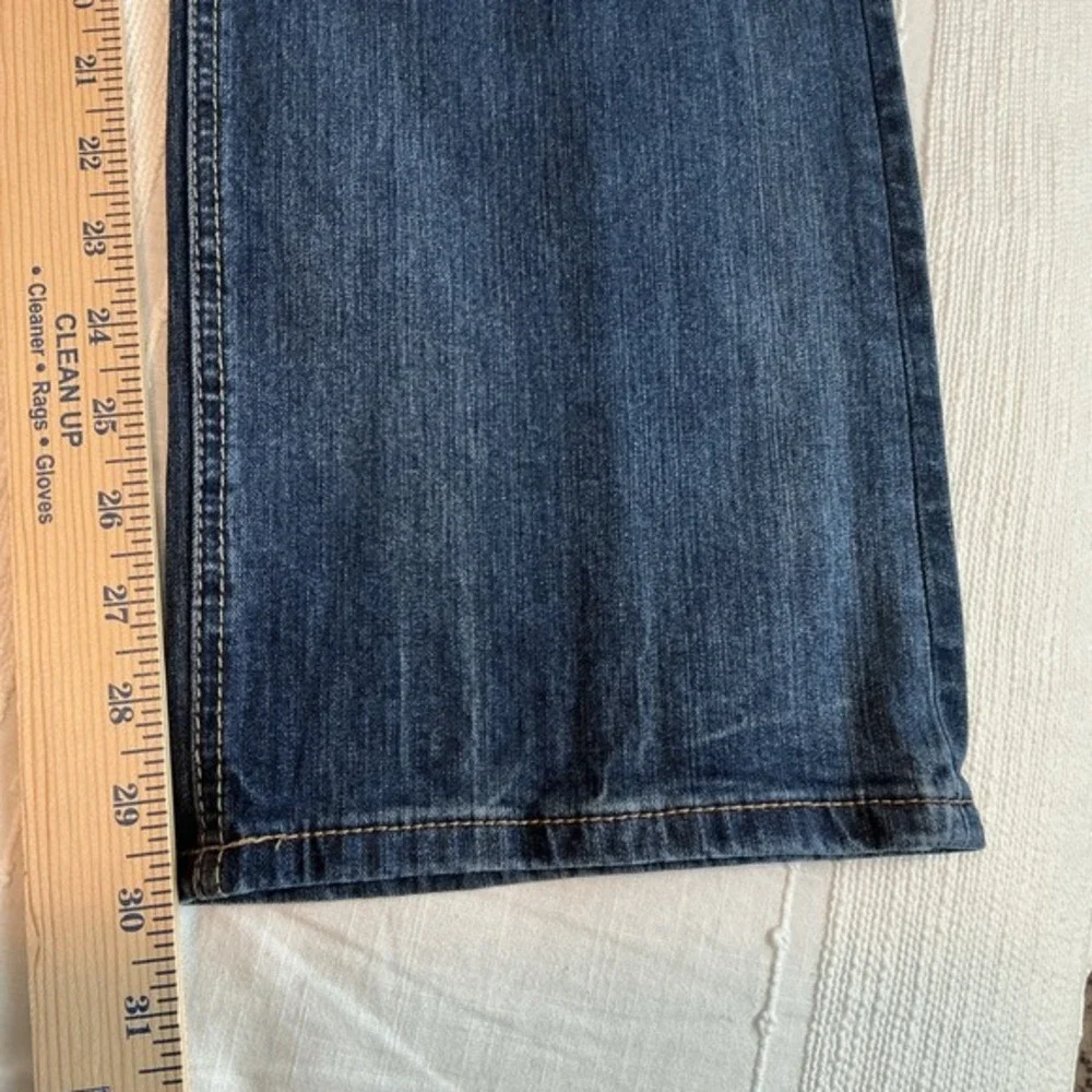 Seven7 Mens Medium Wash Blue Straight‎ Fit Cotton Stretch Pocket Jeans 38x32(30)
